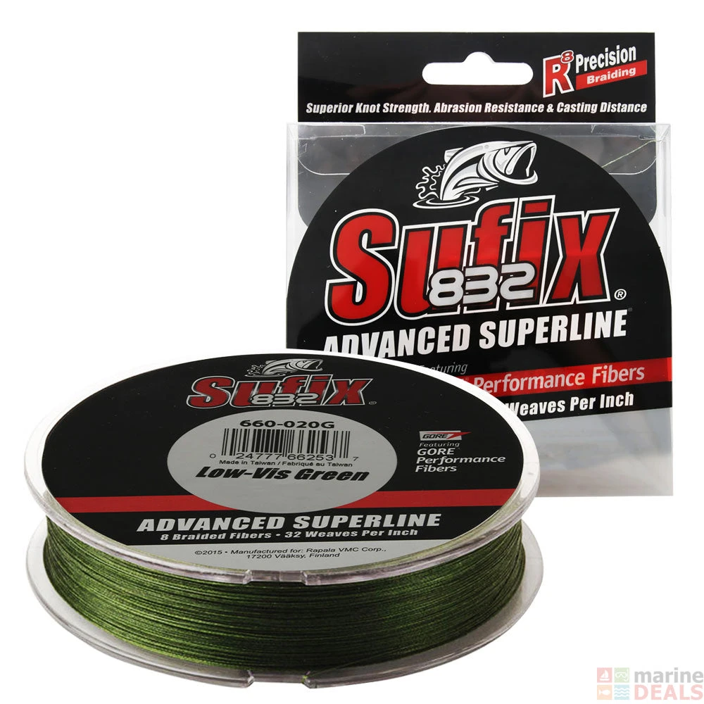 Rapala Sufix 832 Braid 50lb Low-Vis Green 150yd 3 Rapala Sufix 832 Braid 50lb Low-Vis Green 150yd