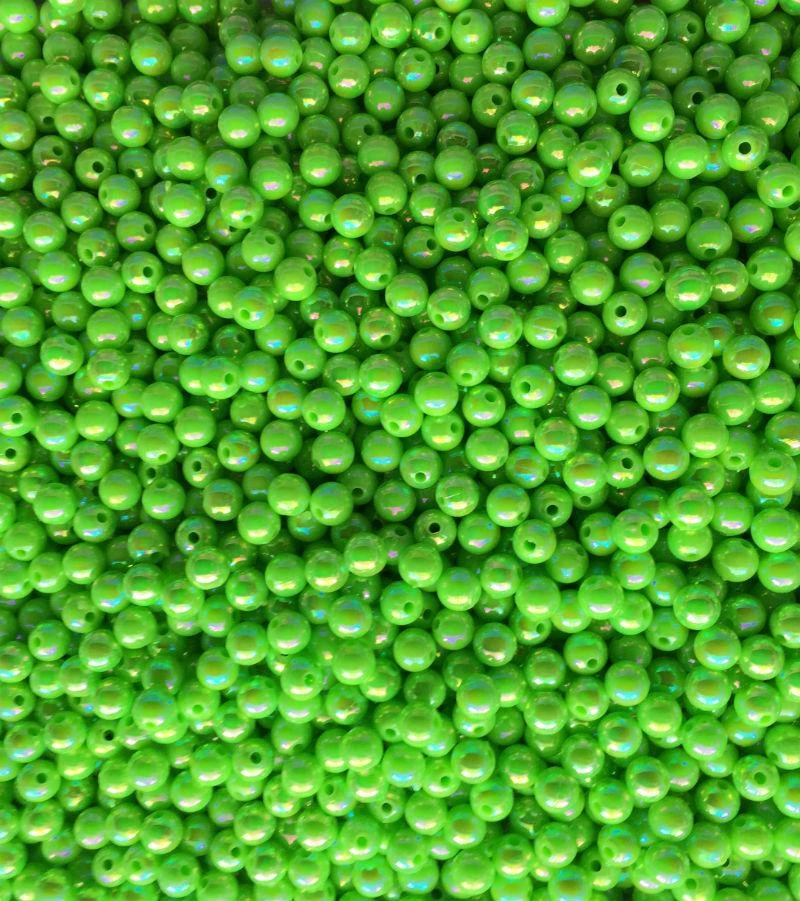 Big Eye Spinnerbaits AB46-Pearl Lime Green Beads 3 Big Eye Spinnerbaits AB46-Pearl Lime Green Beads