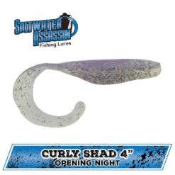 Pitman Creek Salt Water Open Night Curly Shad Bass Lures
