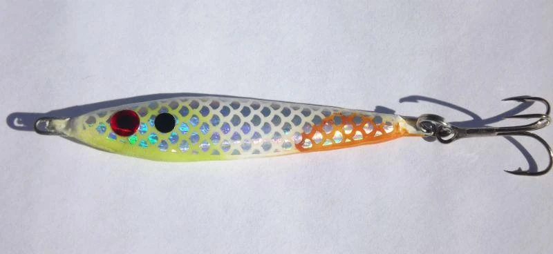 Big Eye Spinnerbaits Verticle Jigs & Spoons Chartreuse Orange Spoon 3 Big Eye Spinnerbaits Verticle Jigs & Spoons Chartreuse Orange Spoon