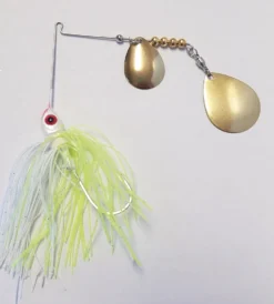 Big Eye Spinnerbaits Char White W/Gold Bass Spinnerbaits