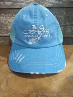 5 Star Custom Designs Apparel & Ball Caps Herringbone Trucker Cap Aqua Embroidery