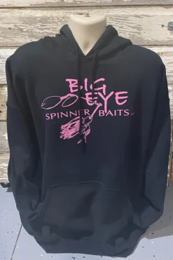 Big Eye Spinnerbaits Black Hoodie-Pink Spinnerbait Apparel & Ball Caps