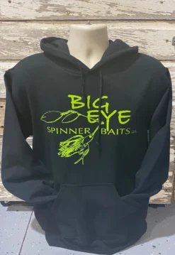 Big Eye Spinnerbaits Blk Hoodie-Lime Green Spinnerbait Apparel & Ball Caps