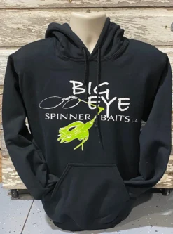 Excel Screenprinting Black Hoodie W/White & Lime Green Spinnerbait Apparel & Ball Caps