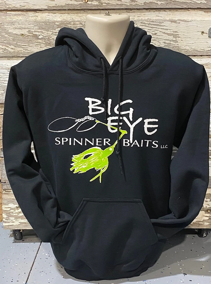 Excel Screenprinting Black Hoodie W/White & Lime Green Spinnerbait Apparel & Ball Caps 3 Excel Screenprinting Black Hoodie W/White & Lime Green Spinnerbait Apparel & Ball Caps