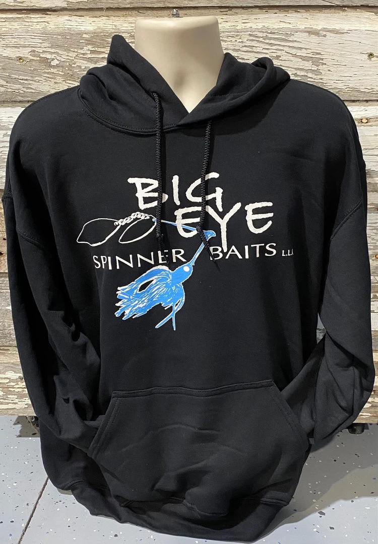 Excel Screenprinting Black Hoodie W/Blue Spinnerbait Apparel & Ball Caps 3 Excel Screenprinting Black Hoodie W/Blue Spinnerbait Apparel & Ball Caps