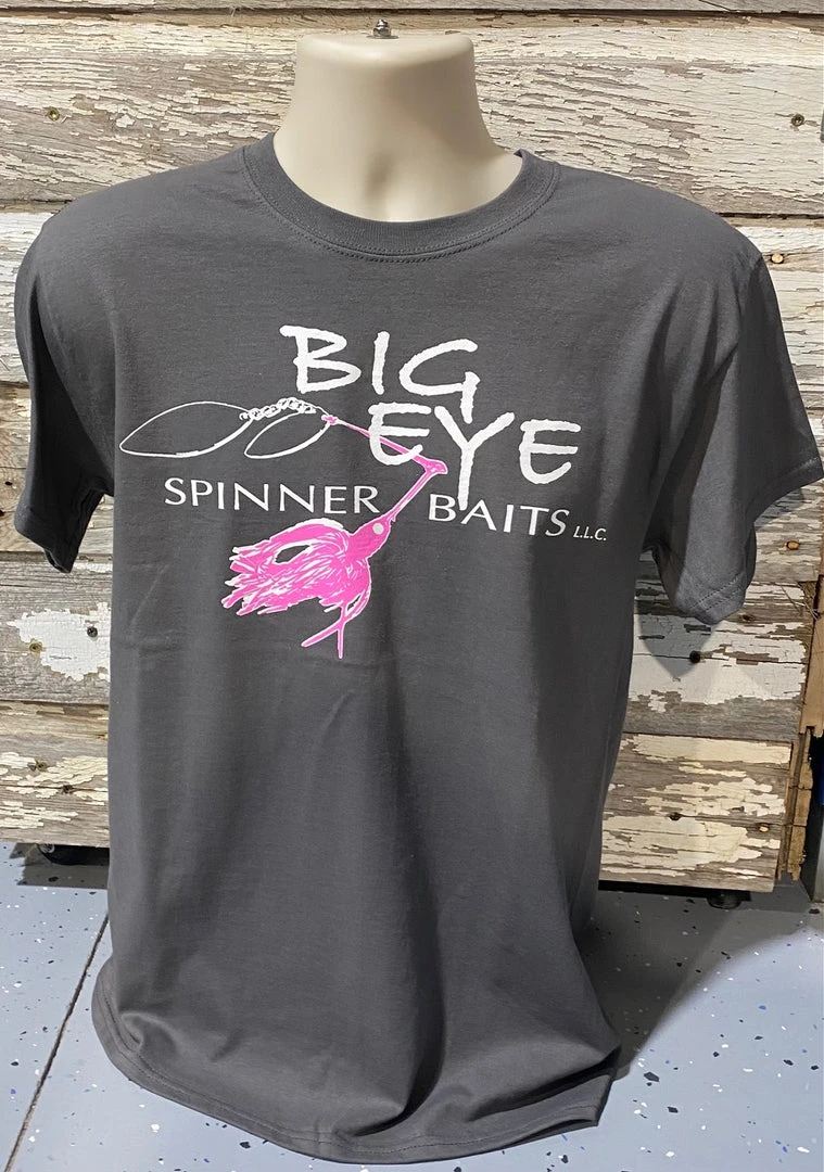 Excel Screenprinting Dark Grey W/Pink Spinnerbait T-Shirt 3 Excel Screenprinting Dark Grey W/Pink Spinnerbait T-Shirt