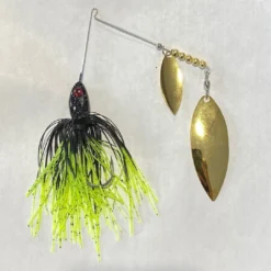 BIG EYE SPINNERBAITS,LLC Black Chartreuse/Gold Blade Spinnerbait