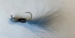 Big Eye Spinnerbaits CMB 04-Chenille Marabou Hand Tied Black Grey Jig