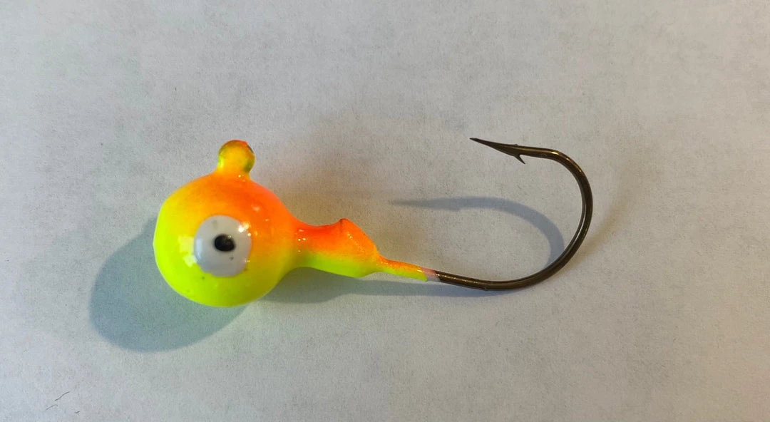 Big Eye Spinnerbaits Char- Orange Round Head Jig Jigs 3 Big Eye Spinnerbaits Char- Orange Round Head Jig Jigs