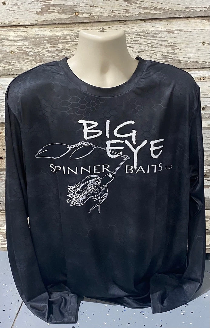 Big Eye Spinnerbaits Charcoal & Black Performance Long Sleeve Shirts 204 Apparel & Ball Caps 3 Big Eye Spinnerbaits Charcoal & Black Performance Long Sleeve Shirts 204 Apparel & Ball Caps