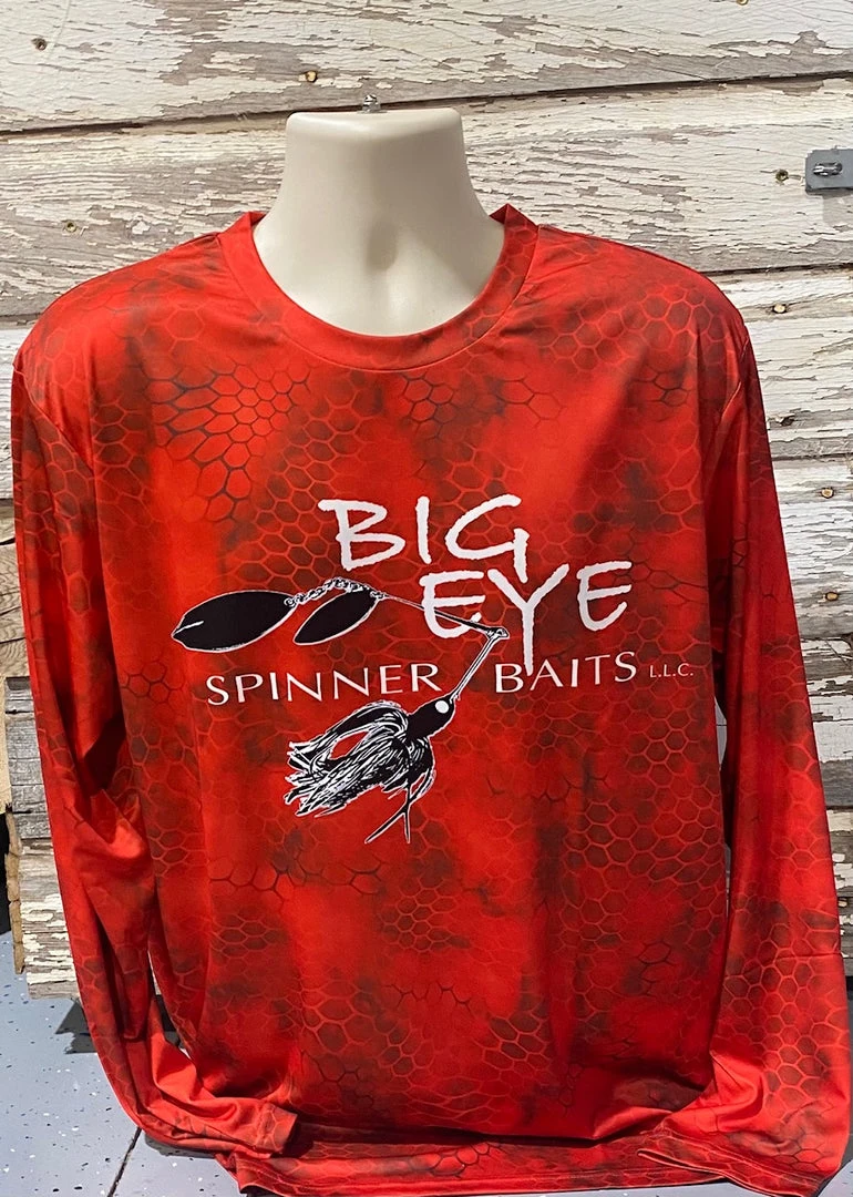 Big Eye Spinnerbaits Red Performance Long Sleeve Shirt 203 3 Big Eye Spinnerbaits Red Performance Long Sleeve Shirt 203