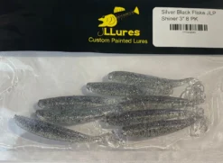 JL Lures Soft Baits Silver Black Flake JLP