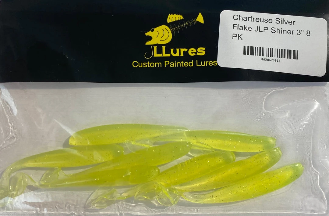JL Lures Chartreuse Silver Flakes JLP 3 JL Lures Chartreuse Silver Flakes JLP