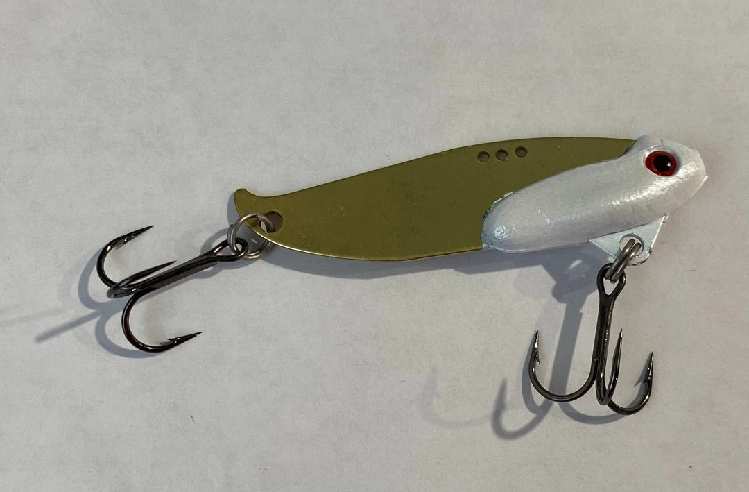 Big Eye Spinnerbaits White Gold Custom Blade Bait 3/4 Oz JL Lures 3 Big Eye Spinnerbaits White Gold Custom Blade Bait 3/4 Oz JL Lures