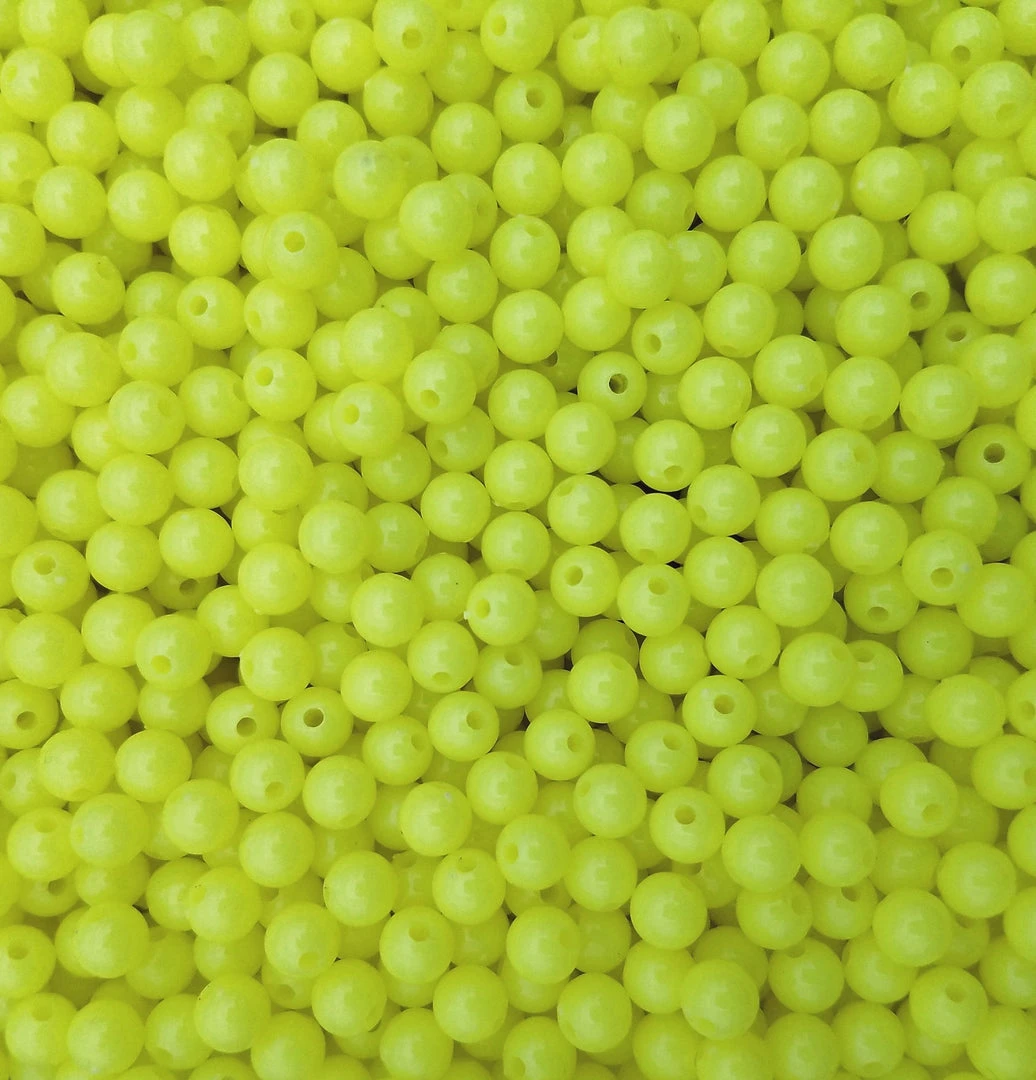 Big Eye Spinnerbaits 6 Mm Beads PL58-Plain Chartreuse Beads 3 Big Eye Spinnerbaits 6 Mm Beads PL58-Plain Chartreuse Beads