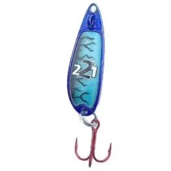 Big Eye Spinnerbaits Ice Fishing Blue/Blue Glow 221 Flutter Spoon