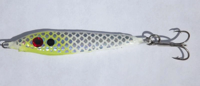Big Eye Spinnerbaits Chartreuse White Spoon 3 Big Eye Spinnerbaits Chartreuse White Spoon