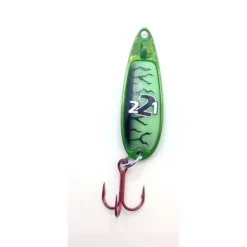 Big Eye Spinnerbaits Ice Fishing Chartreuse/Green Glow 221 Flutter Spoon