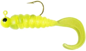 Pitman Creek Chartreuse Rigged Curl Tail Grub Jigs 3 Pitman Creek Chartreuse Rigged Curl Tail Grub Jigs