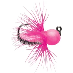 Sports Specialists Of MILW INC Ice Fishing Glow Pink Tungsten Fly Jig