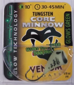 Big Eye Spinnerbaits Inferno Green Core Minnow Ice Fishing