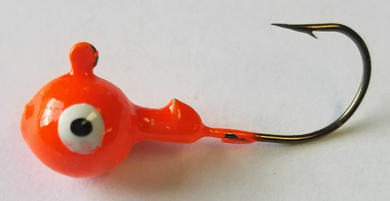 Big Eye Spinnerbaits Jigs Orange Round Head Jig 3 Big Eye Spinnerbaits Jigs Orange Round Head Jig