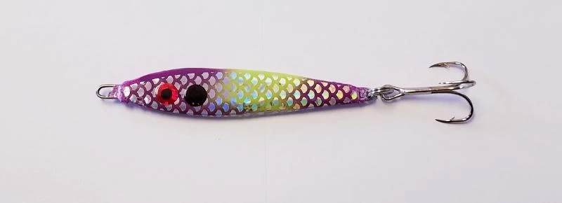 Big Eye Spinnerbaits Purple Chartreuse Bendable Spoon Verticle Jigs & Spoons 3 Big Eye Spinnerbaits Purple Chartreuse Bendable Spoon Verticle Jigs & Spoons