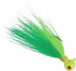Hard And Soft Fishing Kalins Bucktail Jigs Glow/Green/Chartreuse