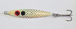 Big Eye Spinnerbaits Verticle Jigs & Spoons White/Gold Tape Spoon