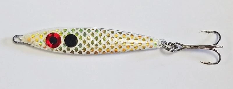 Big Eye Spinnerbaits Verticle Jigs & Spoons White/Gold Tape Spoon 3 Big Eye Spinnerbaits Verticle Jigs & Spoons White/Gold Tape Spoon