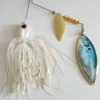 Big Eye Spinnerbaits White/Gold Real Image Blades 2 Big Eye Spinnerbaits White/Gold Real Image Blades
