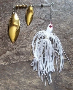 Big Eye Spinnerbaits 1/4 Oz White/ Gold Blades Small Spinnerbaits