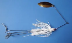 Big Eye Spinnerbaits White Spinnerbait Rig/Gold Blade