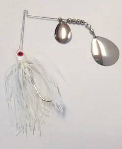 Big Eye Spinnerbaits Bass Lures White W/Silver Bass Spinnerbaits