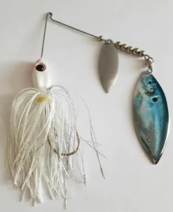 Big Eye Spinnerbaits White/Silver Real Image Blades