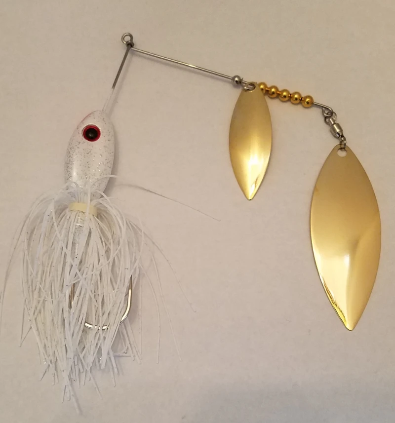 Big Eye Spinnerbaits White/Gold Spinnerbait 3 Big Eye Spinnerbaits White/Gold Spinnerbait